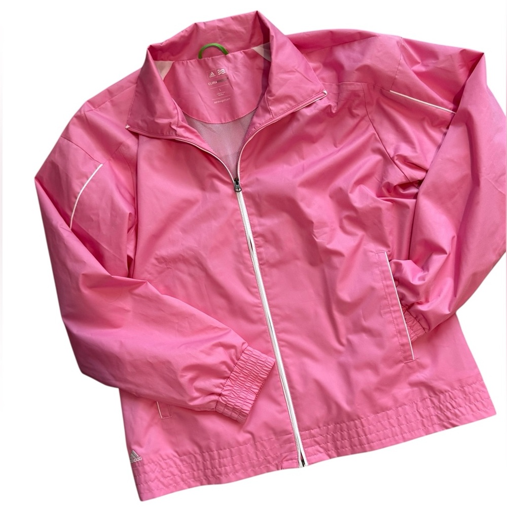 NWOT Adidas Pink Jacket Size Large light weight golf windbreaker